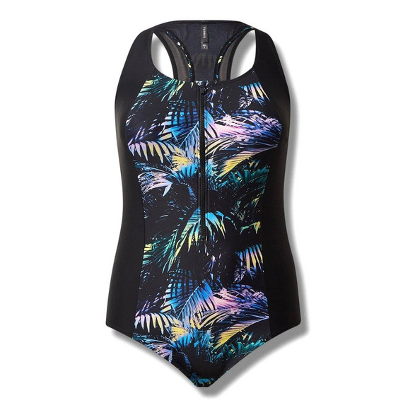 Torrid Plus Size 6 One Piece Active Tropical Print Wireless Racerback Swimsuit - Picture 3 of 3
